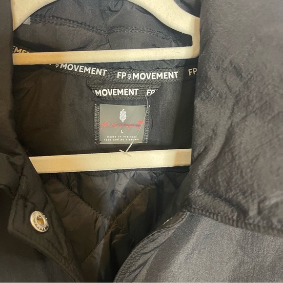 Free People: Off The Bleachers Coaches Jacket - Black NWOT Large - Picture 13 of 13